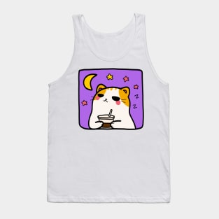 Night owl cat : Caffeine and confounded Tank Top